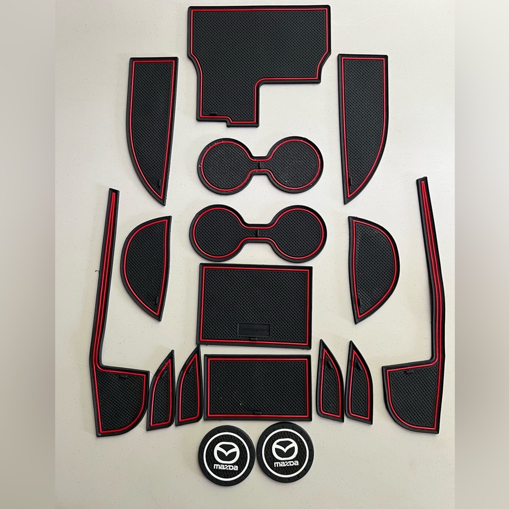 Mazda CX-5 accessories. Car Interior Mat Set with Red Trim